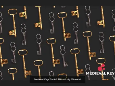 Medieval Keys Sets 01-05 AR low-poly 3D model 3D Model Pack