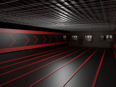 Shooting Range Low-poly 3D model buy