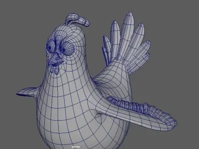 Cartoon Chicken Character 3D Model Low-poly 3D model