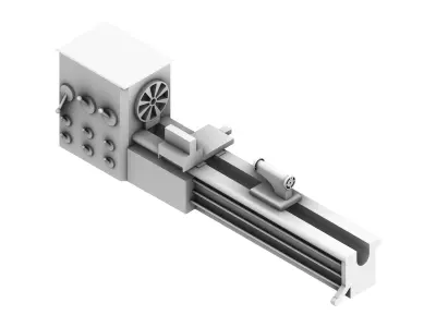 Lathe Machine with DRO 3D model