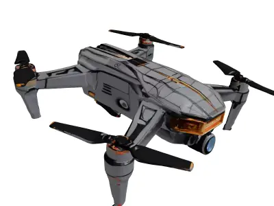 Sleek SciFi Drone 3D Model 3D model