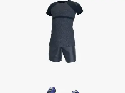 Workout Clothing Male 3D model