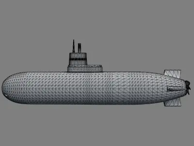 Submarine Free low-poly 3D model by kaisen3d