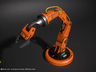 Mechanical Arm - Lowpoly - 4k Textures - Rigged Low-poly 3D model