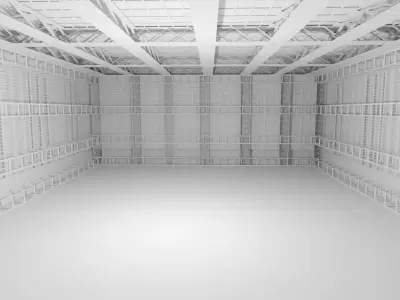 Hangar Interior - No Material Low-poly 3D model