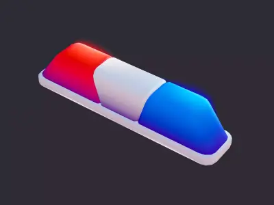 Lowpoly Police Siren 3D model get