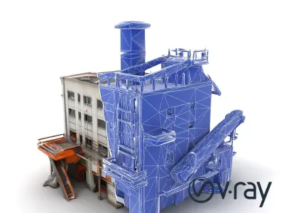 Abandoned Factory Complex Urban Decay model pack Low-poly 3D model