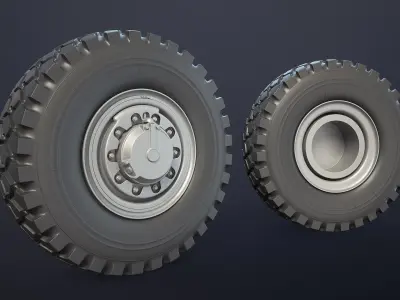 Military Truck Wheel 3D model