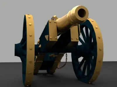 NAPOLEONIC CANNON low poly version 2019 Low-poly 3D model