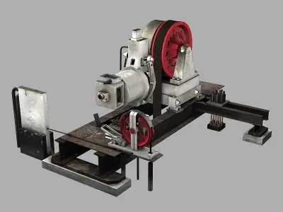 Geared Traction Machine Low-poly 3D model