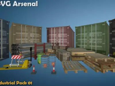 Industrial Package - HQ Low-poly 3D model