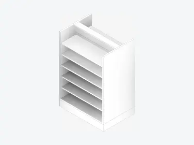 Shelving - Library - Integral - Convertible - Mobile Low-poly 3D model
