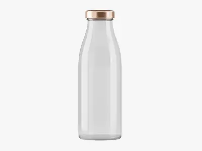 Empty Glass Milk Bottle 3D model