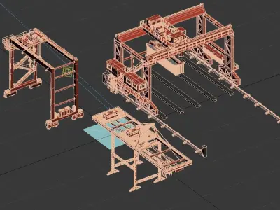 Port equipment crane gantry crane 3D model purchase