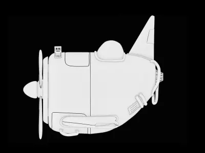 Aircraft 3D model spacecraft Low-poly 3D model