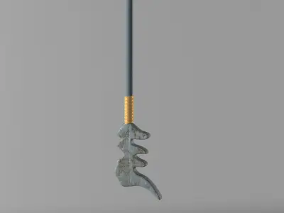 Scythe Low-poly 3D model 2