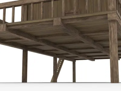 Thai Wood House Demo Free 3D model
