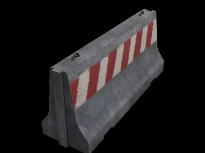 Pixel LowPoly F-Shape Barrier  Free low-poly 3D model