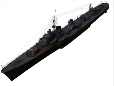 Shimakaze warship Free 3D model