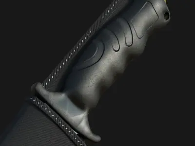 Curved Knife Low-poly 3D model