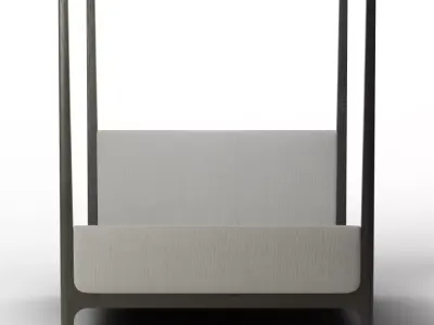 Modern Industrial Melrose Canopy Bed - King Size Low-poly 3D model