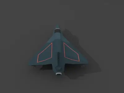 Airplane cartoon - 06 Low-poly 3D model