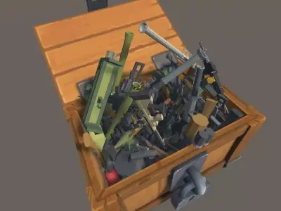 Low poly MEGA gunpack Free low-poly 3D model