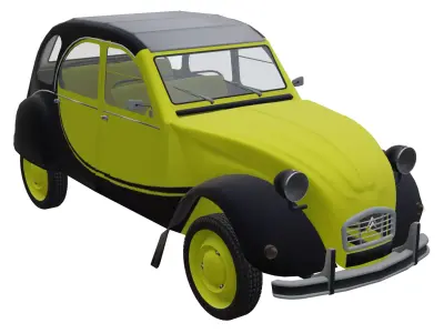 Citroen 2CV Low-poly 3D model get