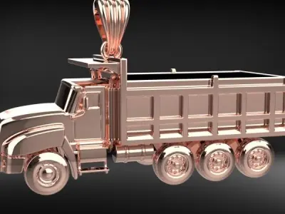 Small Truck Pendant Necklace Charm Jewelry  3D print model