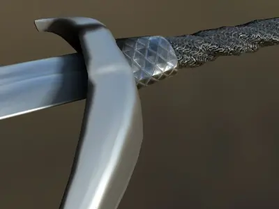 Sword White Wolf Low-poly 3D model
