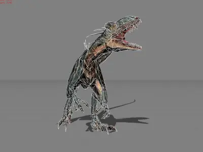 Raptov Blue Animal Low-poly 3D model