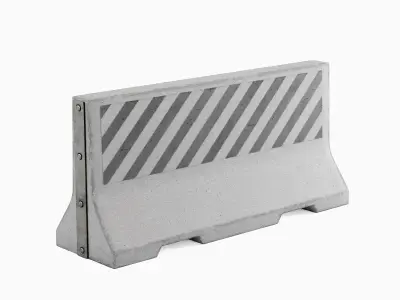Large Concrete Barrier 03 Low-poly 3D model