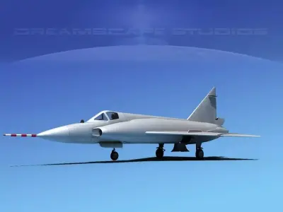 Convair F-102 Delta Dagger Bare Metal 3D model