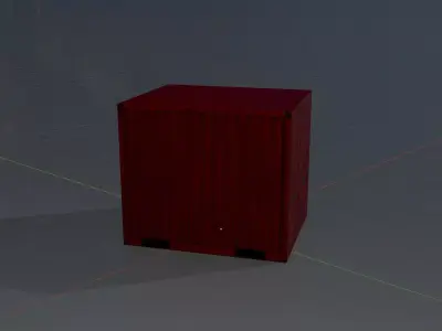 Shipping-cargo-Container traffic red 10ft Low-poly 3D model