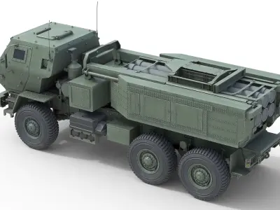 M142 High Mobility Artillery Rocket System Low-poly 3D model