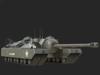 4 coatings of USA Army T28 Heavy Tank T95 Heavy Tank Low-poly 3D model
