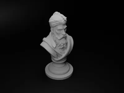 Ottoman Janissary Bust Chess 3D print model 2