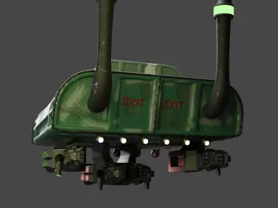 Sci-Fi Modern Spaceship Game Asset Model with PBR Texture Set 3D model