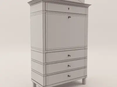 Biedermeier secretaire - South Germany 1820 - Georg Britsch 3D model
