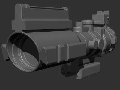 Highpoly Gun Scope model for gaming 3D model