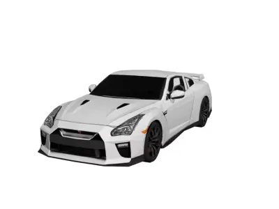 Nissan GT R 2023 Low Poly Sports Car Performance Model Low-poly 3D model