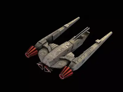 Spacecraft mini transporter 3 Low-poly 3D model