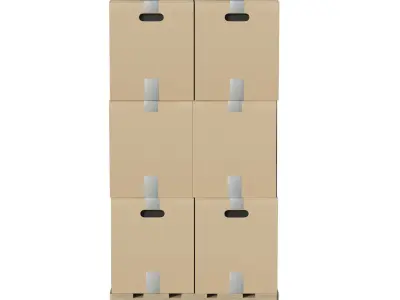 Cardboard Boxes On Pallet Low-poly 3D model