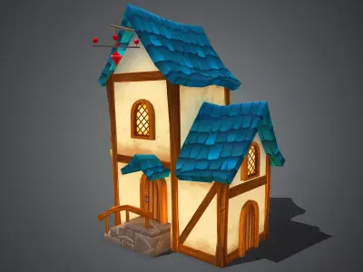 Fantasy House Free low-poly 3D model