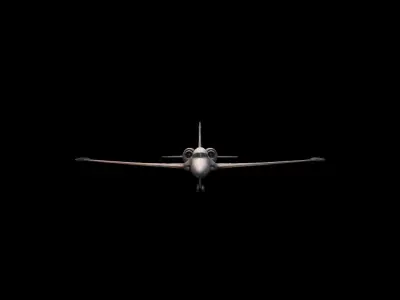 3d Model Jet Plane Flying Over Clouds 3D model purchase