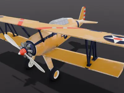 Airplane 3D Model Low-poly 3D model