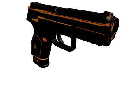 Sleek SciFi Pistol 3D Model 3D model