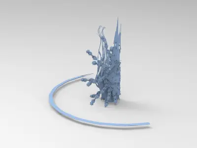 Sci fi squid gate ring part 1 Low-poly 3D model