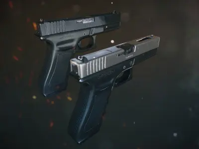 Glock 18C Low-poly 3D model