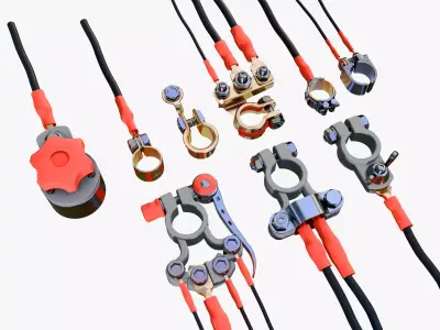 Battery Terminal Clamp Set M1 3D model